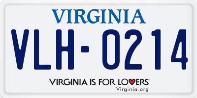 VA license plate VLH0214