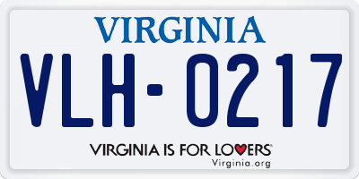 VA license plate VLH0217