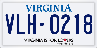 VA license plate VLH0218