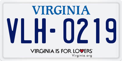 VA license plate VLH0219