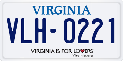 VA license plate VLH0221