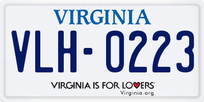 VA license plate VLH0223