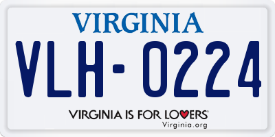 VA license plate VLH0224