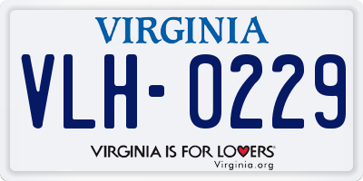 VA license plate VLH0229