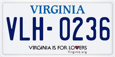 VA license plate VLH0236