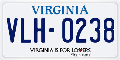 VA license plate VLH0238