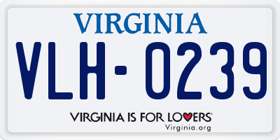 VA license plate VLH0239
