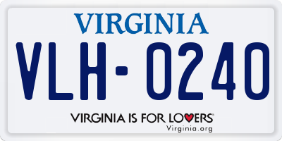 VA license plate VLH0240