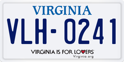 VA license plate VLH0241