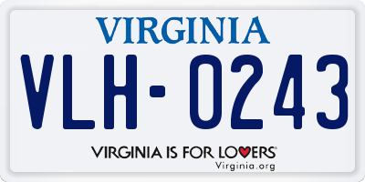 VA license plate VLH0243