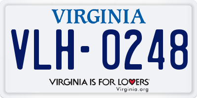 VA license plate VLH0248