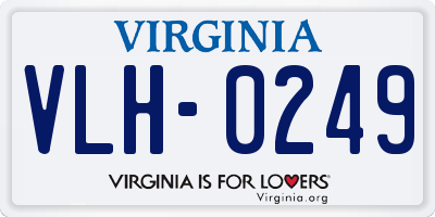VA license plate VLH0249