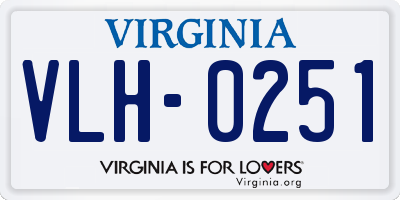 VA license plate VLH0251