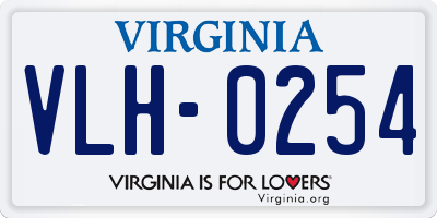 VA license plate VLH0254