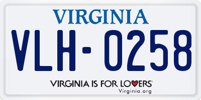 VA license plate VLH0258