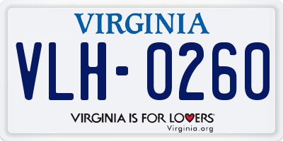 VA license plate VLH0260