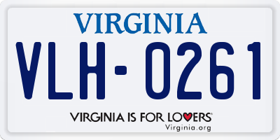 VA license plate VLH0261