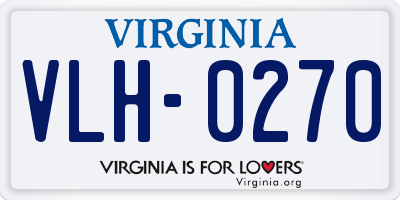 VA license plate VLH0270