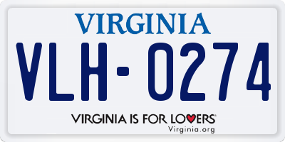 VA license plate VLH0274