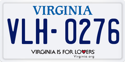 VA license plate VLH0276