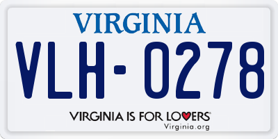 VA license plate VLH0278