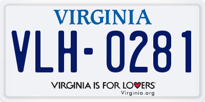 VA license plate VLH0281