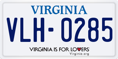 VA license plate VLH0285