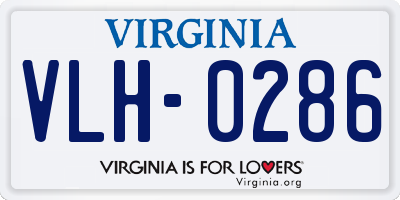 VA license plate VLH0286