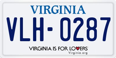 VA license plate VLH0287
