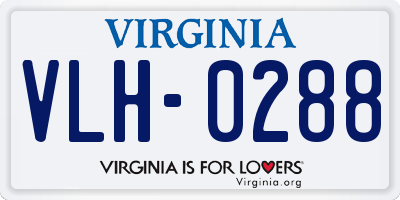VA license plate VLH0288