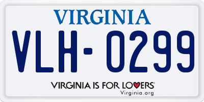 VA license plate VLH0299