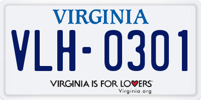 VA license plate VLH0301