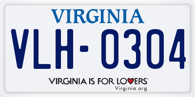 VA license plate VLH0304