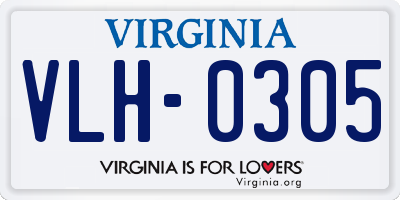 VA license plate VLH0305