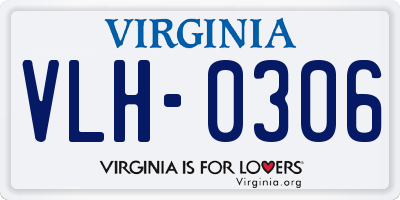 VA license plate VLH0306