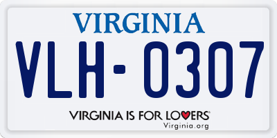 VA license plate VLH0307