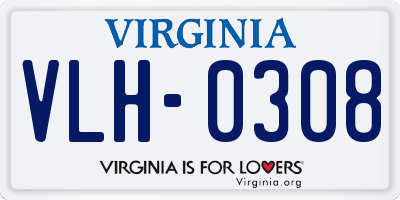 VA license plate VLH0308