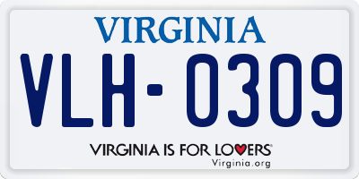 VA license plate VLH0309