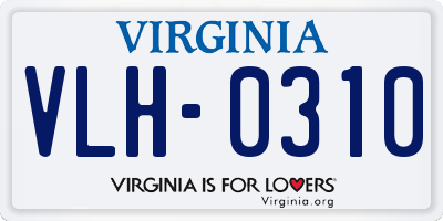 VA license plate VLH0310