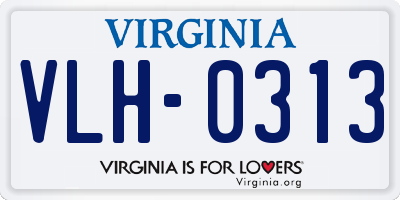 VA license plate VLH0313
