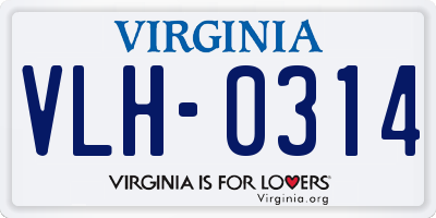 VA license plate VLH0314