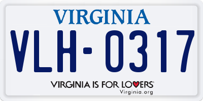 VA license plate VLH0317