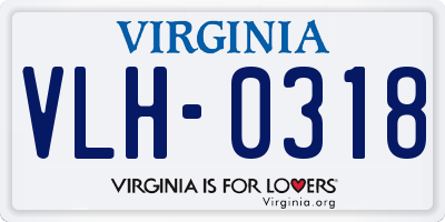 VA license plate VLH0318