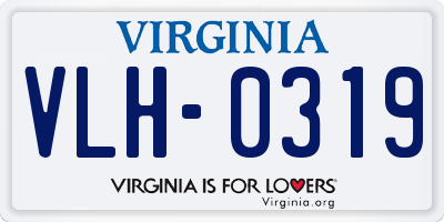 VA license plate VLH0319