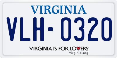 VA license plate VLH0320