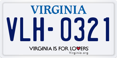 VA license plate VLH0321