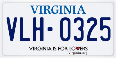 VA license plate VLH0325