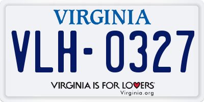 VA license plate VLH0327