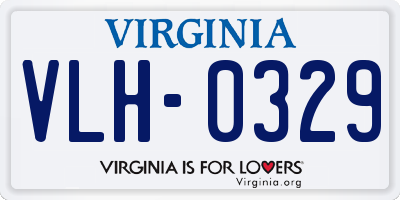 VA license plate VLH0329