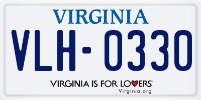 VA license plate VLH0330